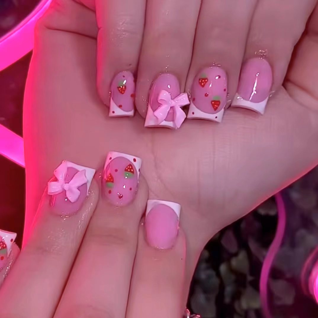 24pcs Red Strawberry Designs F - Nail Art Strawberry บทวิจารณ์และราคา