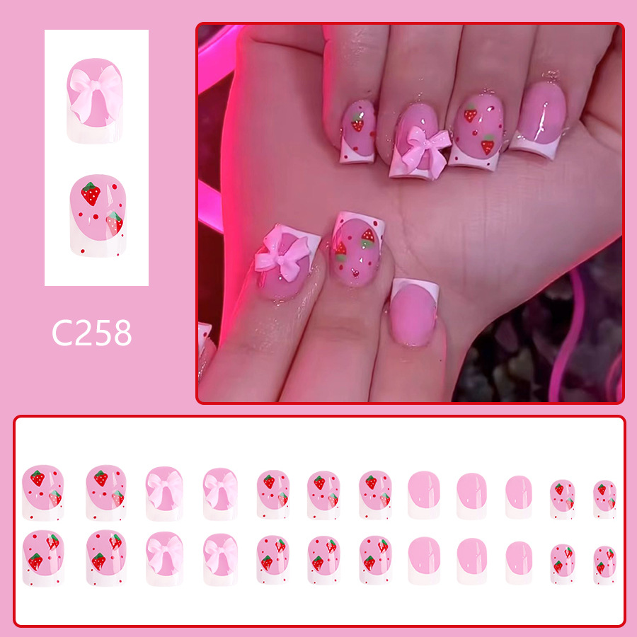24pcs Red Strawberry Designs F - Nail Art Strawberry บทวิจารณ์และราคา