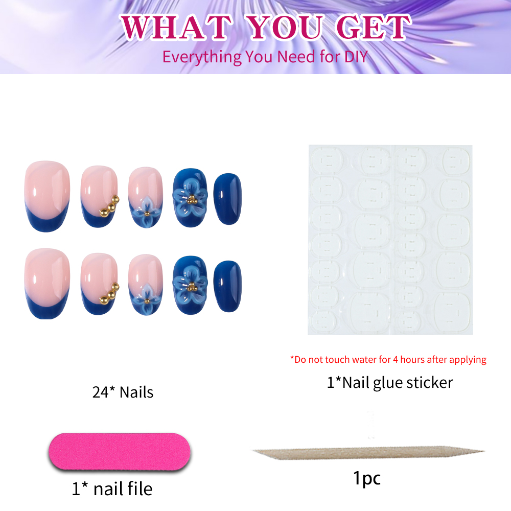 24pcs Short Oval 3D Gel Nail S - Nail Art Halal บทวิจารณ์และราคา