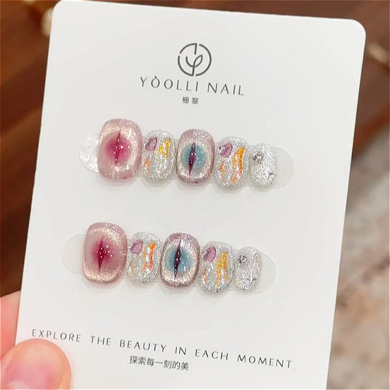 10Pcs Purple Short Round Head  - Nail Art Strawberry บทวิจารณ์และราคา