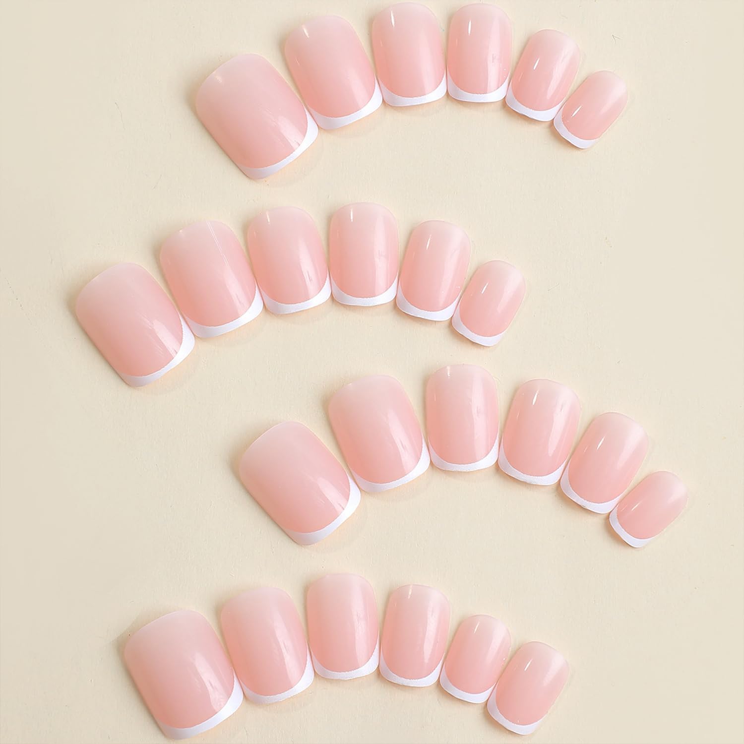 24PCS Short Square White Franc - Nail Art France บทวิจารณ์และราคา