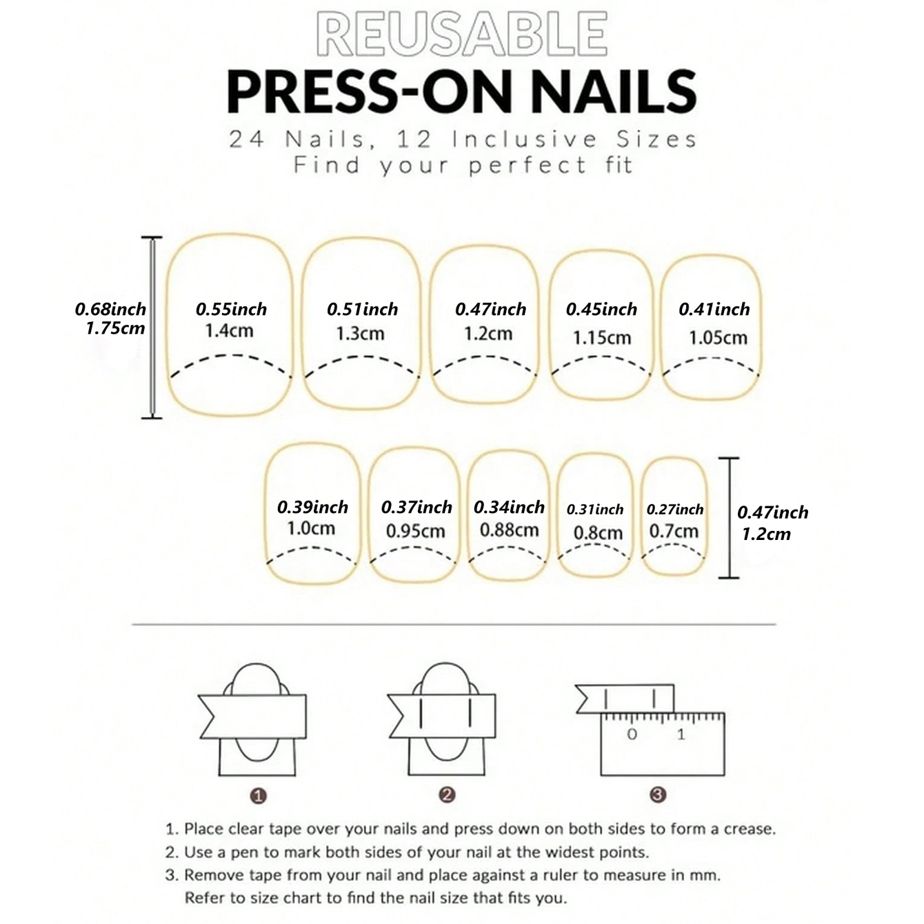 24PCS Short Square White Franc - Nail Art France บทวิจารณ์และราคา