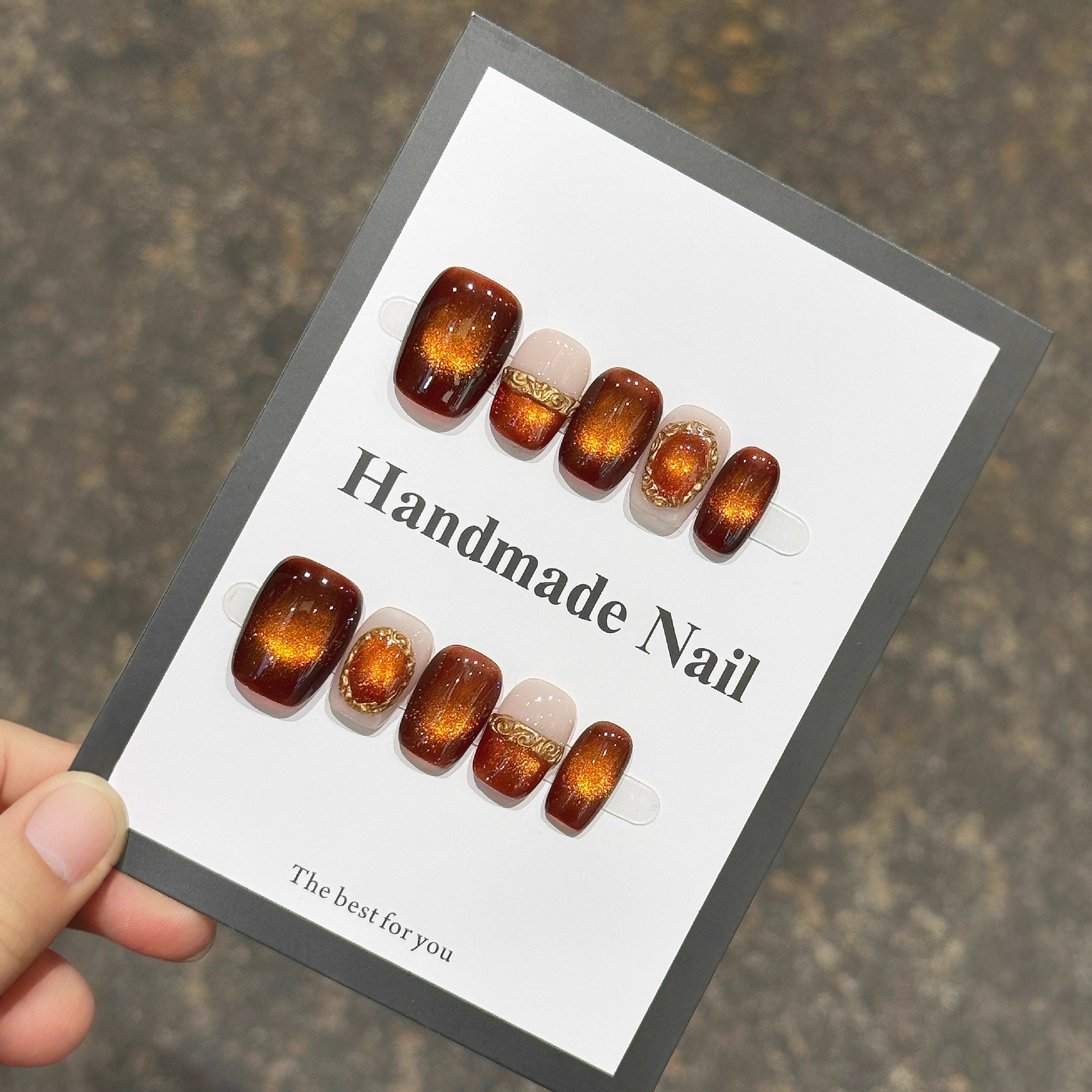 10Pcs New Caramel Color Short  - Nail Art Simple Elegant บทวิจารณ์และราคา