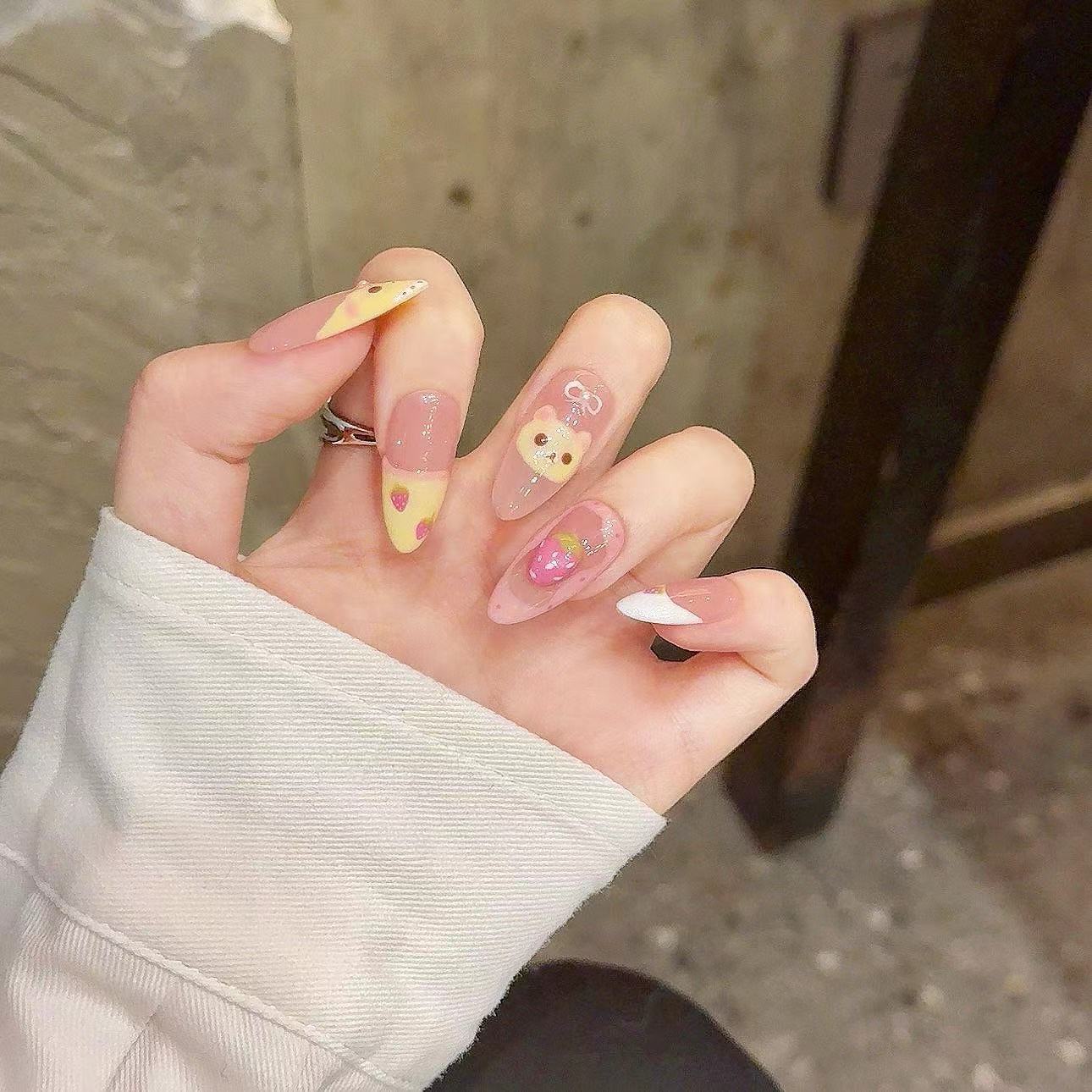 10pcs Pure Hand Pressed Medium - Nail Art Strawberry บทวิจารณ์และราคา