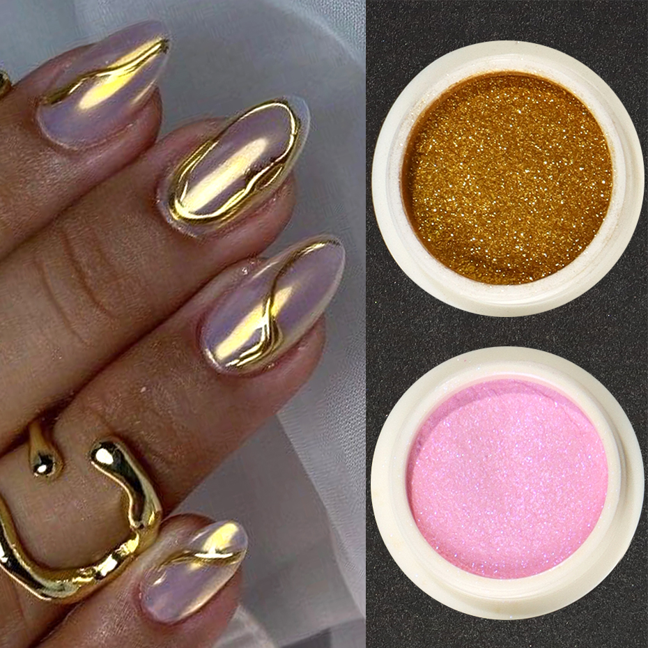 23pcs Chrome Mirror Nail Powde - Nail Glitter Chrome บทวิจารณ์และราคา