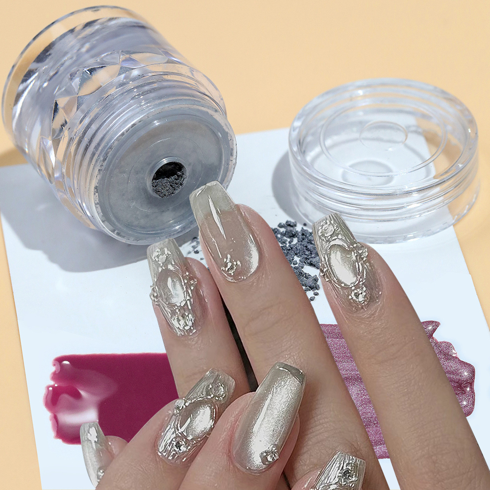 0.5g Gray Cat Eye Magnetic Gli - Nail Glitter Chrome บทวิจารณ์และราคา