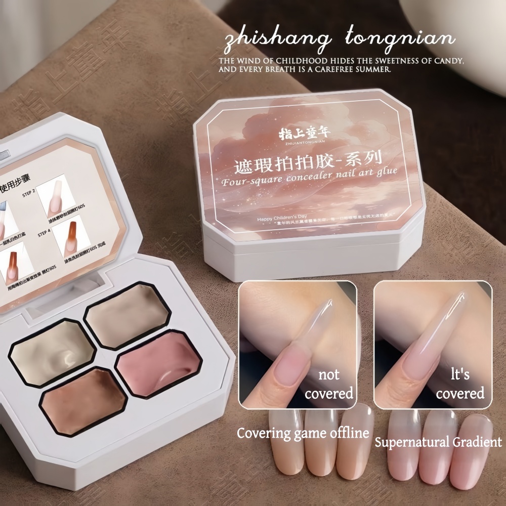 4 Colors Gradient pink ，nude P - Nail Art Halal บทวิจารณ์และราคา