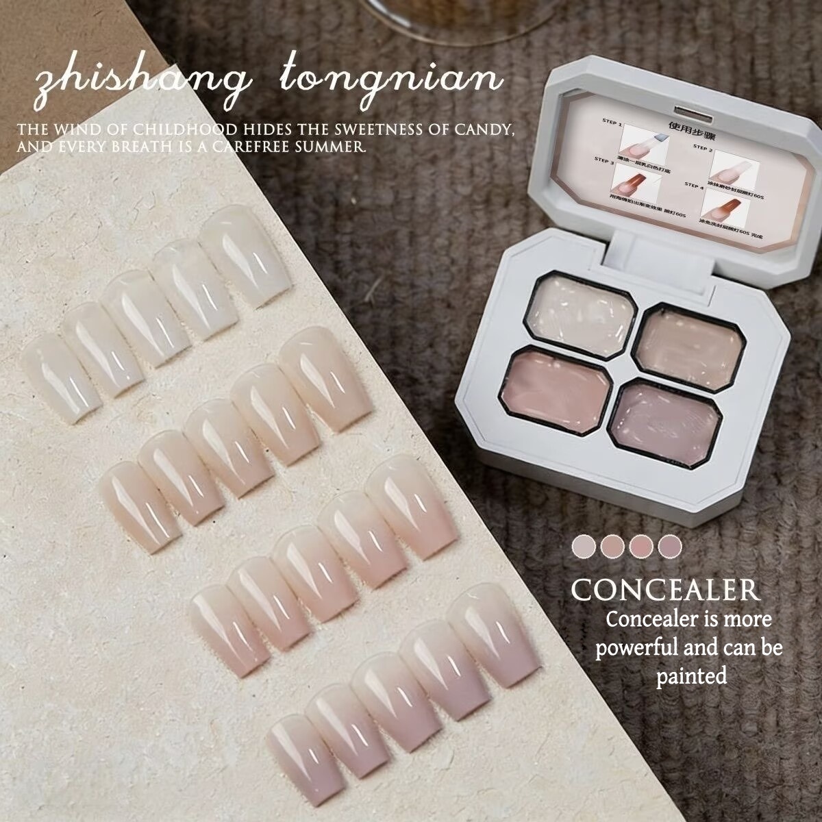 4 Colors Gradient pink ，nude P - Nail Art Halal บทวิจารณ์และราคา