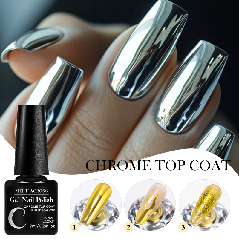 7ML Chrome Top Coat For Mirror - Nail Glitter Chrome บทวิจารณ์และราคา
