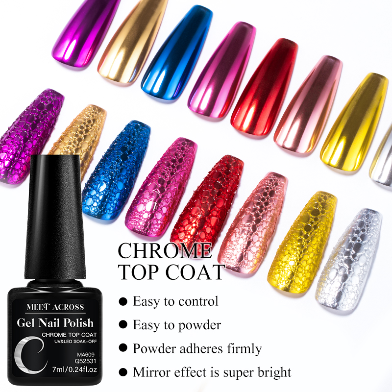 7ML Chrome Top Coat For Mirror - Nail Glitter Chrome บทวิจารณ์และราคา