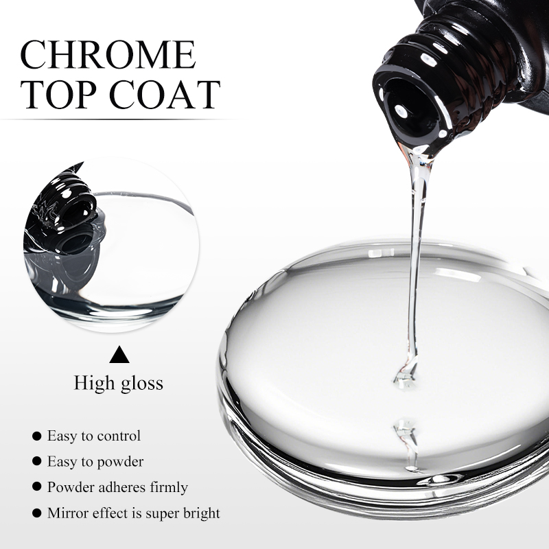 7ML Chrome Top Coat For Mirror - Nail Glitter Chrome บทวิจารณ์และราคา