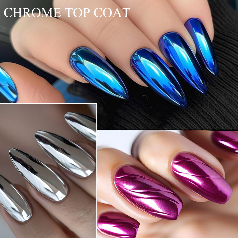 7ML Chrome Top Coat For Mirror - Nail Glitter Chrome บทวิจารณ์และราคา