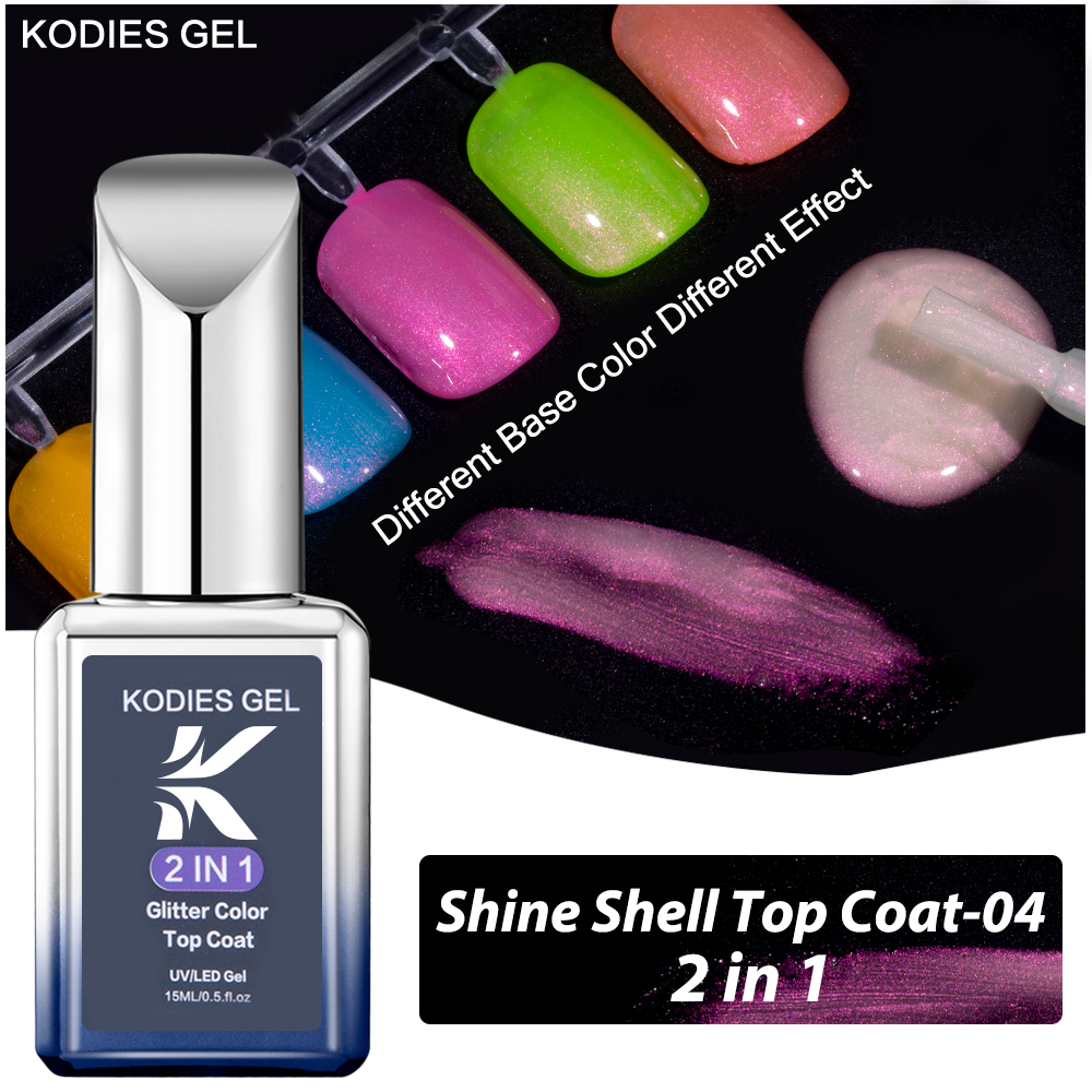 KODIES GEL Glitter Top Coat Au - Nail Glitter Chrome บทวิจารณ์และราคา