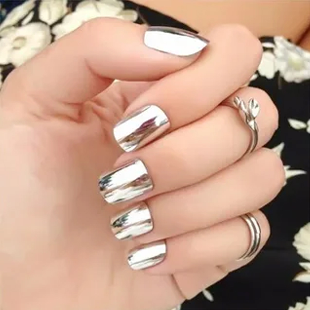 1 Can Chrome Metallic Nail Pow - Nail Glitter Chrome บทวิจารณ์และราคา