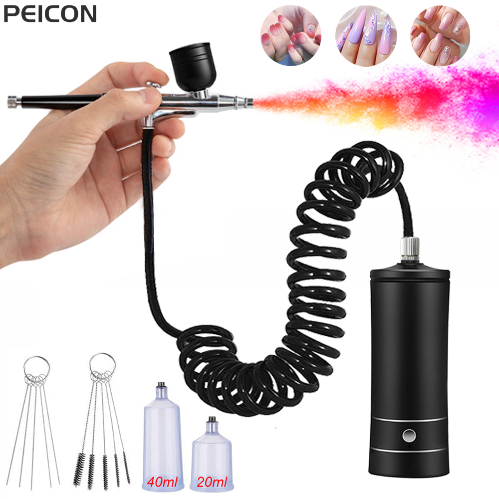 Airbrush Nail with Compressor  - Nail Art Kaki บทวิจารณ์และราคา