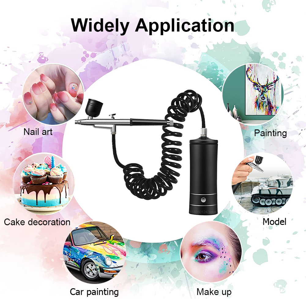 Airbrush Nail with Compressor  - Nail Art Kaki บทวิจารณ์และราคา